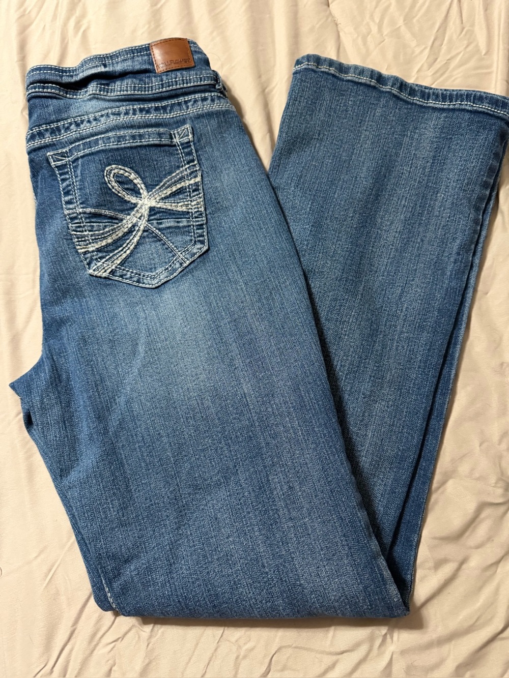 Wallflower Blue Bootcut Jeans with Embroidered Back Pocket